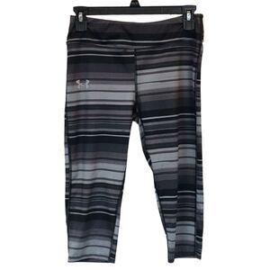 Girls Under Armour AllSeasonGear YLG 14/16 Gray Fitted Workout Crop Legging Pant